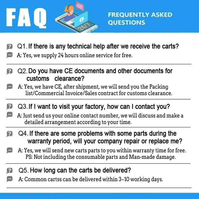 High Quality Cheap Off-road 4000W/5000W/7000W Club Utility Vehicle 48V/60/72V 2 4 6 8 Seater Electric Golf Buggy Golf Cart