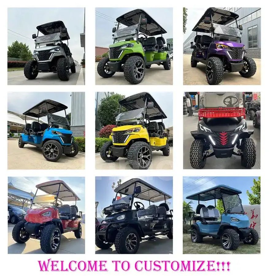 High Quality Cheap Off-road 4000W/5000W/7000W Club Utility Vehicle 48V/60/72V 2 4 6 8 Seater Electric Golf Buggy Golf Cart