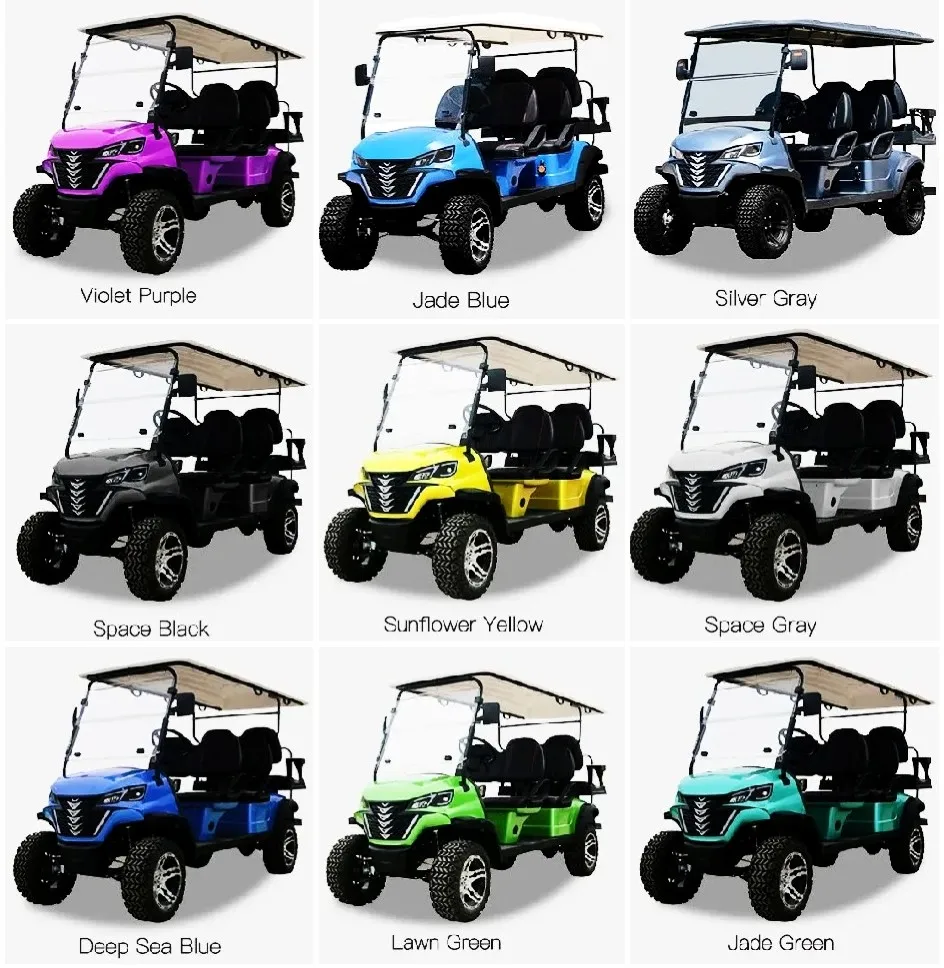 2025 New 5kw 4kw Shooting Club Car Off Road Gasoline Hunting Car 2 4 6 Seat Lithium Battery Electric Solar Golf Cart