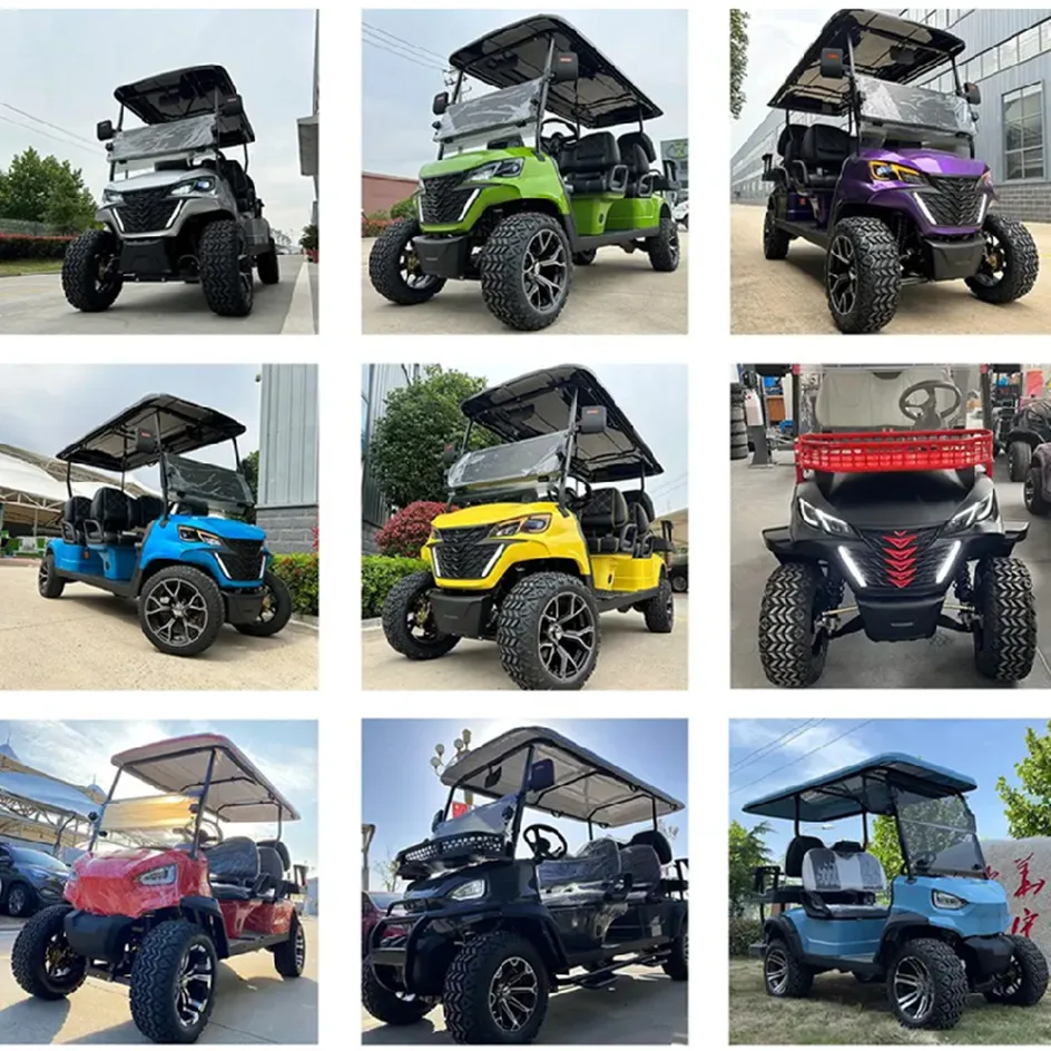 2025 New 5kw 4kw Shooting Club Car Off Road Gasoline Hunting Car 2 4 6 Seat Lithium Battery Electric Solar Golf Cart