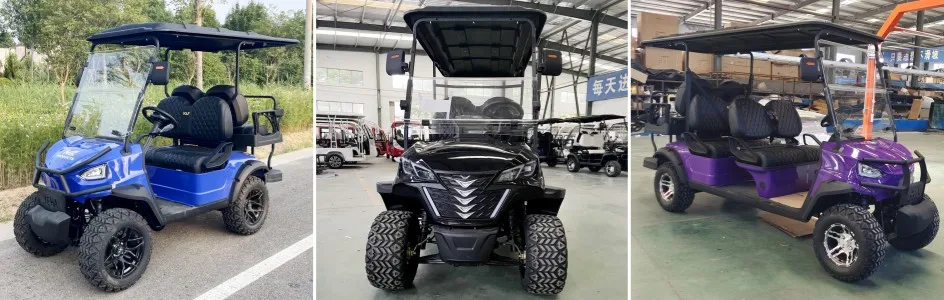 2025 New 5kw 4kw Shooting Club Car Off Road Gasoline Hunting Car 2 4 6 Seat Lithium Battery Electric Solar Golf Cart