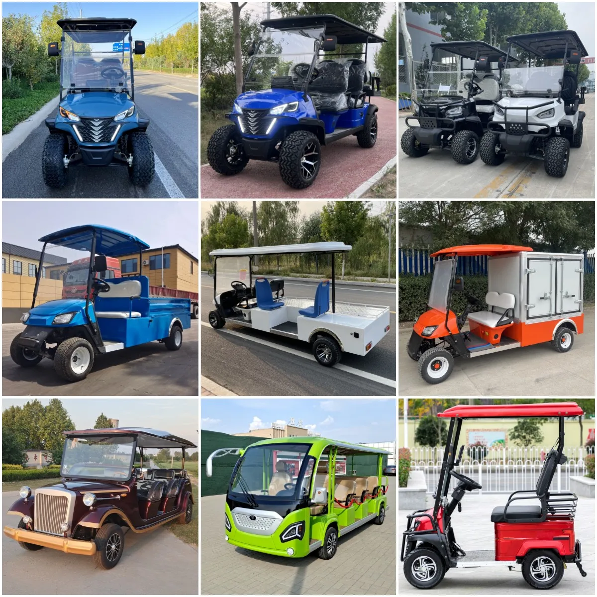 2025 New 5kw 4kw Shooting Club Car Off Road Gasoline Hunting Car 2 4 6 Seat Lithium Battery Electric Solar Golf Cart