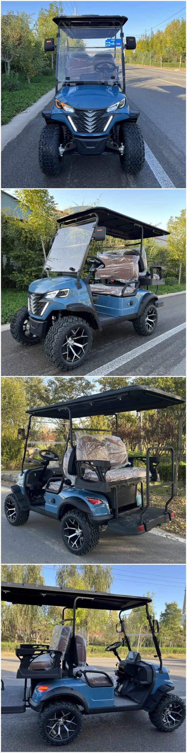 2025 New 5kw 4kw Shooting Club Car Off Road Gasoline Hunting Car 2 4 6 Seat Lithium Battery Electric Solar Golf Cart