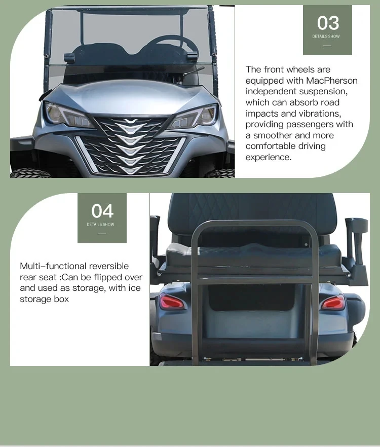 6 Seater Electric Golf Club Car with CE Certification and 48V Battery