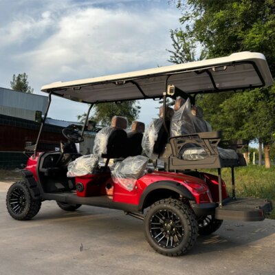 Best Selling 60V Electric Luxury Off-road Golf Cart Full Car LED Lights Four-wheeler Club 4+2 6 Seat Electric Golf Cart - Image 4