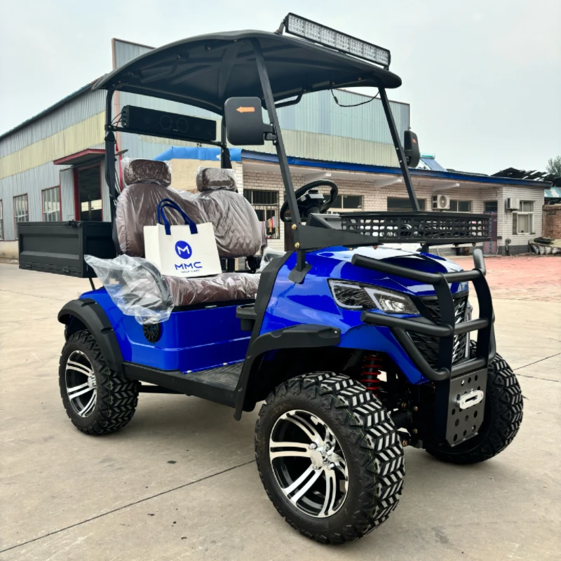 Best Selling 60V Electric Luxury Off-road Golf Cart Full Car LED Lights Four-wheeler Club 4+2 6 Seat Electric Golf Cart