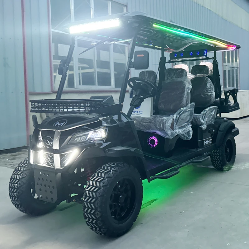 Best Selling 60V Electric Luxury Off-road Golf Cart Full Car LED Lights Four-wheeler Club 4+2 6 Seat Electric Golf Cart