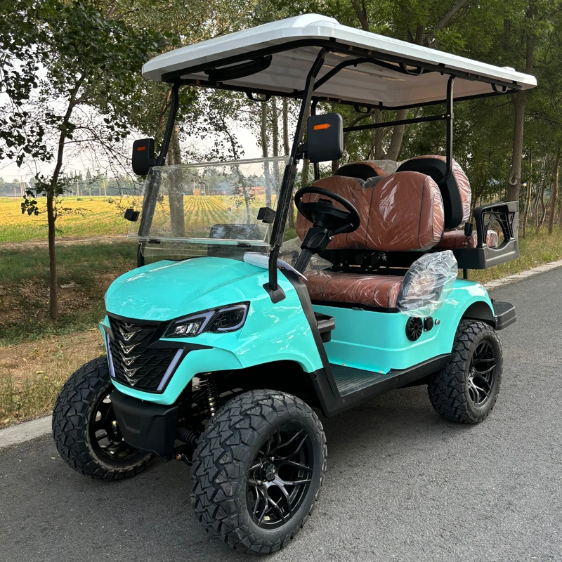 Best Selling 60V Electric Luxury Off-road Golf Cart Full Car LED Lights Four-wheeler Club 4+2 6 Seat Electric Golf Cart