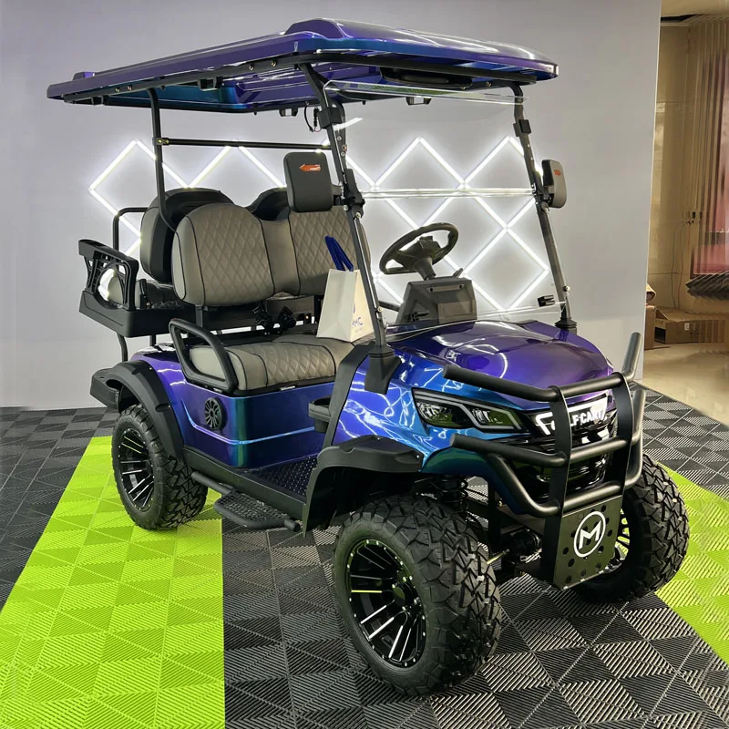 Best Selling 60V Electric Luxury Off-road Golf Cart Full Car LED Lights Four-wheeler Club 4+2 6 Seat Electric Golf Cart