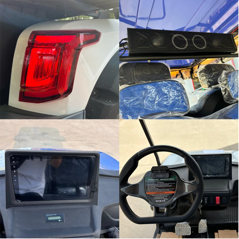 Best Selling 60V Electric Luxury Off-road Golf Cart Full Car LED Lights Four-wheeler Club 4+2 6 Seat Electric Golf Cart