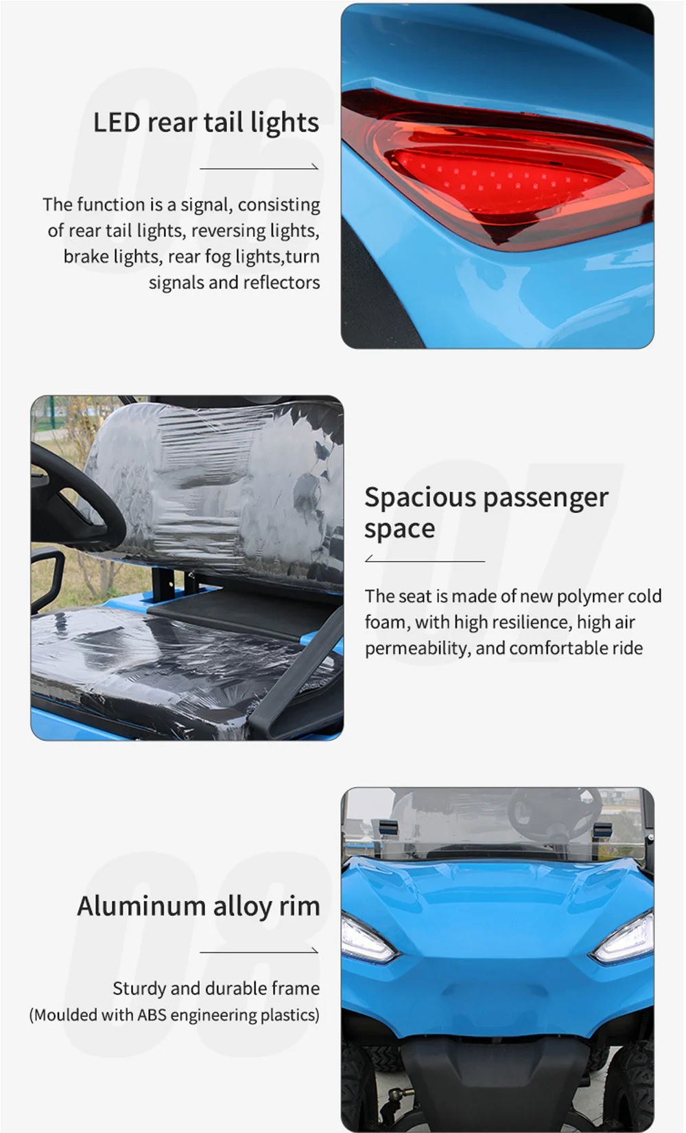New Design 4 Seater 60V 72V Lithium Battery Golf Carts New Arrival Red Golf Carts 4KW 5KW 7.5 KW AC Motor Electric Golf Carts