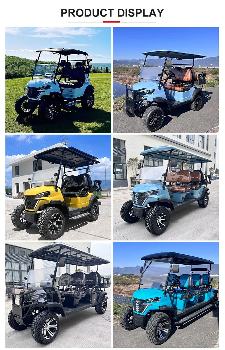 New Design 4 Seater 60V 72V Lithium Battery Golf Carts New Arrival Red Golf Carts 4KW 5KW 7.5 KW AC Motor Electric Golf Carts
