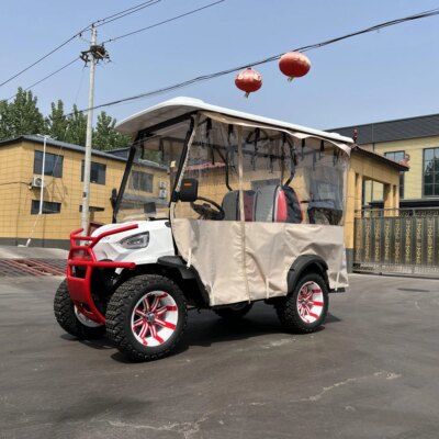 New Design 4 Seater 60V 72V Lithium Battery Golf Carts New Arrival Red Golf Carts 4KW 5KW 7.5 KW AC Motor Electric Golf Carts - Image 6