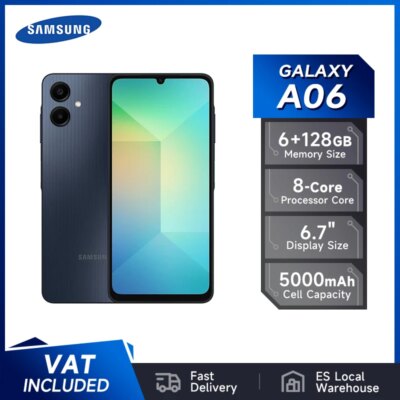 Samsung Galaxy A06 Smartphone Global firmware CPU MediaTek Helio G85 6.7-inch 5000mAh rearcamera 50MP 6 + 128GB