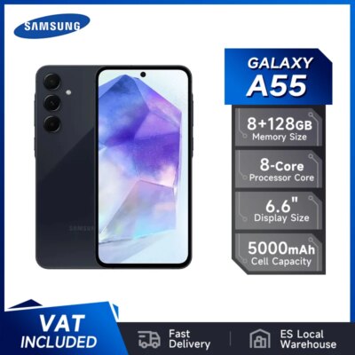 Samsung Galaxy A55 5G Smartphone Exynos 1480 50MP Camera 6.6 "FHD + Super AMOLED 120Hz Display 25W 5000mAh Battery Cell phone