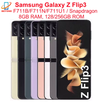 Samsung Galaxy Z Flip3 Flip 3 5G F711U1 F711N F711B 6.7" 8GB 128/256GB NFC Snapdragon Original Unlocked Foldable 98% New Phone