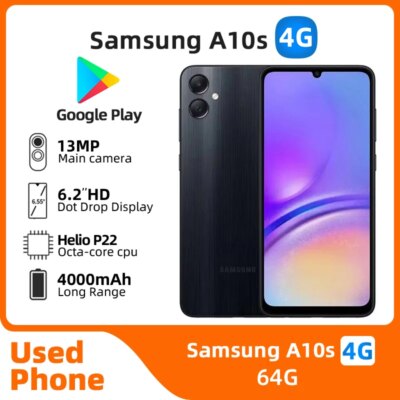 Samsung Galaxy A10S 4g Smartphone Exynos 7884 64GB 6.2-inches Screen 13MP Camera Android Used Phone