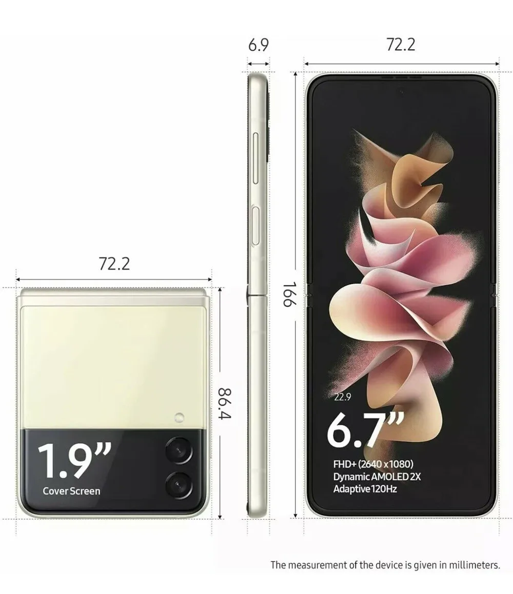 Samsung Galaxy Z Flip 3 Z Flip3 5G F711U1 F711N F711B Original 6.7