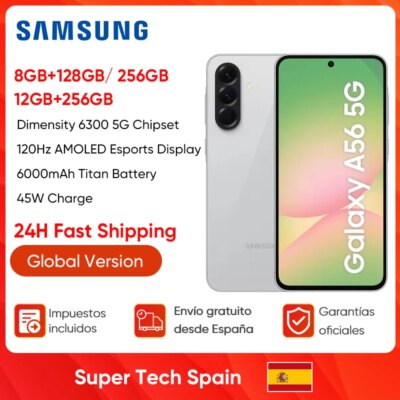 Samsung Galaxy A56 5G AI Smartphone Global Version Exynos 1580 6.7" Super AMOLED 120Hz Display 50MP Camera 5000mAh 45W Charge