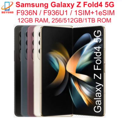 Samsung Galaxy Z Fold 4 Fold4 5G F936N F936U1 7.6" AMOLED 12GB RAM 256/512GB ROM Snapdragon NFC 1SIM+1eSIM 98% New Cell Phone