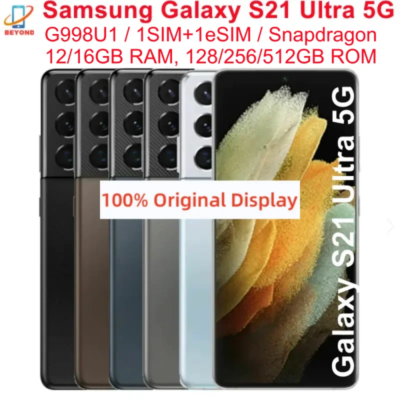 Samsung Galaxy S21 Ultra 5G G998U1 6.8" AMOLED RAM 12/16GB ROM 128/256/512GB Snapdragon NFC Unlocked Original Android Phone