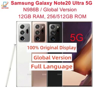 Samsung Galaxy Note20 Note 20 Ultra 5G N986B Global Version 6.9" AMOLED 256/512GB ROM 12GB RAM Exynos Original Android Cellphone