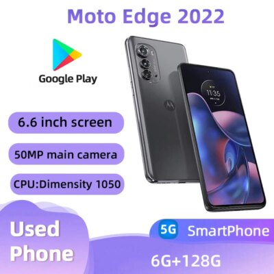 Motorola Moto Edge 2022 5G XT2205 SmartPhone CPU MediaTek Dimensity 1050 6.6inch 5000mAh  50MP Cameras Android Used Phone