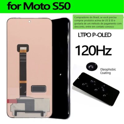 Original 6.4'' LTPO P-OLED 120Hz For Motorola S50 LCD Display Touch Screen For Moto S50 Replacement Parts