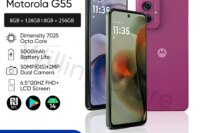 Unlocked Motorola Moto G55 5G Smartphone 6.5'' 120Hz FHD+ Screen 50MP Dual OIS Camera Dimensity 7025 Octa Core 5000mAh Battery