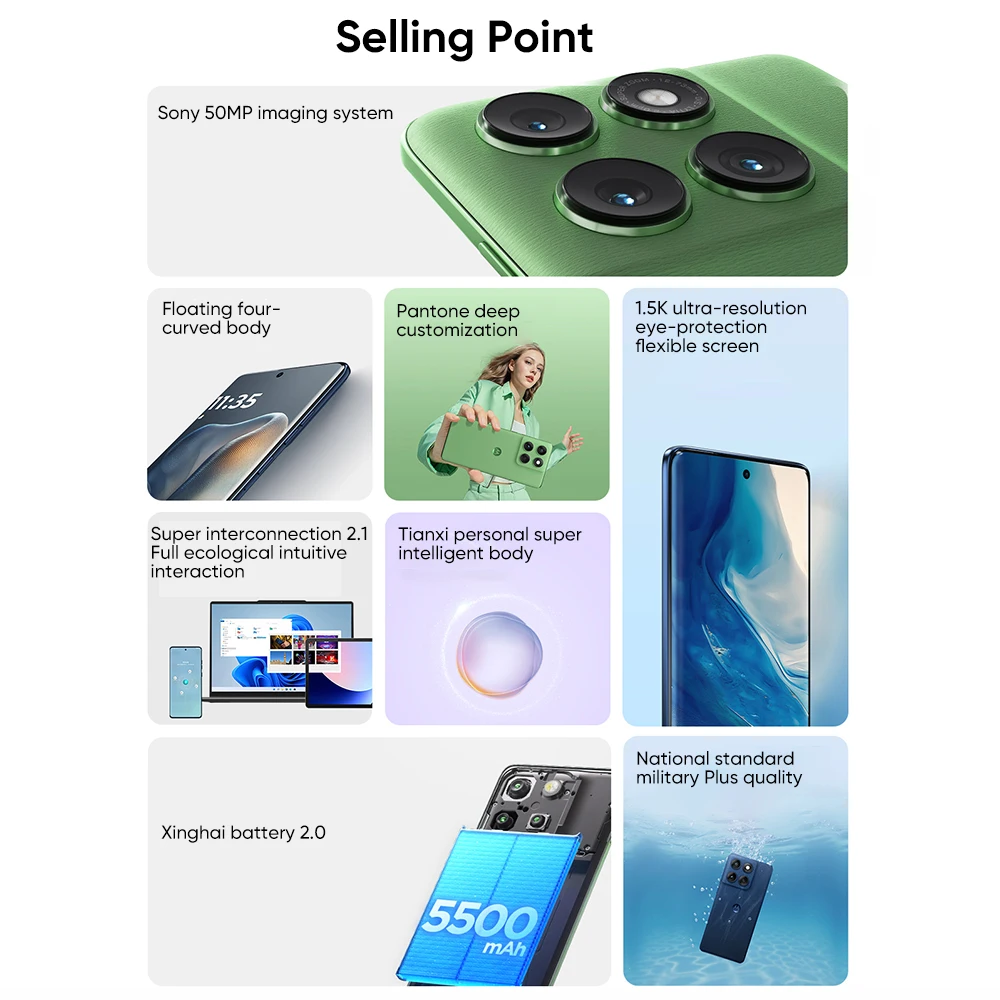 Original Motorola Edge 60 5G Mobilephone 6.7 inch 1.5K Eye Protection pOLED screen 5500mAh 68W Fast Charge 50MP Camera