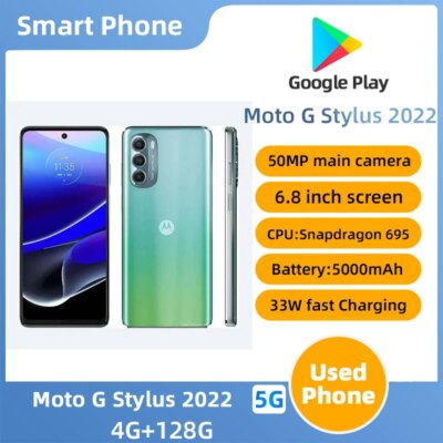 Motorola Moto G Stylus 5g (2022) XT2215 5g SmartPhone Snapdragon 695 6.8 inch Screen 5000mAh 50MP Camera Original Used Phone
