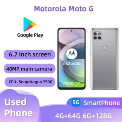 Motorola Moto G 5g XT2113 SmartPhone Snapdragon 750G 6.7inch Screen 5000mAh 48MP+16MP Camera Original Used Phone
