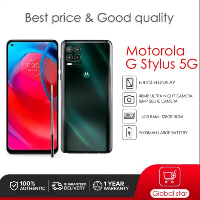 Motorola Moto G Stylus 5G XT2131 Refurbished Original Unlocked Phone 4GB RAM 128GB ROM 6.8 inches 48MP 4G LTE 5000mAh Cellphone