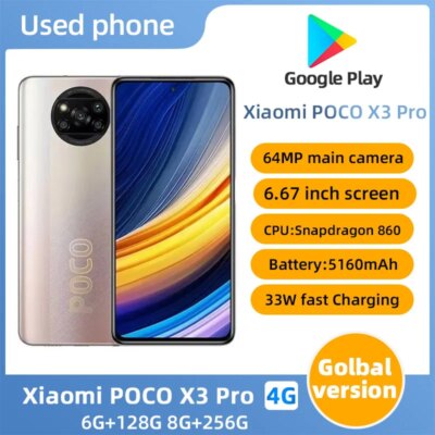 Xiaomi POCO X3 Pro 4G ROM 256GB 5160mAh CPU Qualcomm Snapdragon 860 6.67in 2400x1080px used phone