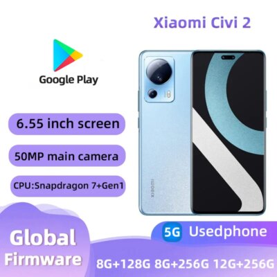 Xiaomi Civi 2 5G Android 6.55-inch RAM 8GB ROM 128GB Qualcomm Snapdragon 7 Gen1 used phone