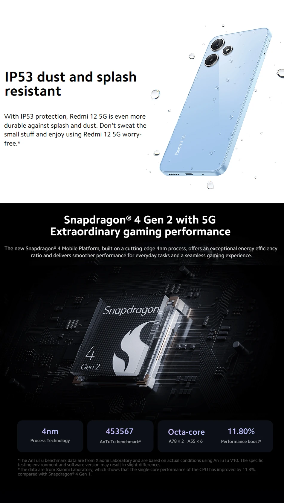 Global Rom Xiaomi Redmi 12 5G Snapdragon 4 Gen2 SmartPhone 50MP Quad Camera 6.79 inch Screen LCD 5000mAh Battery China Version