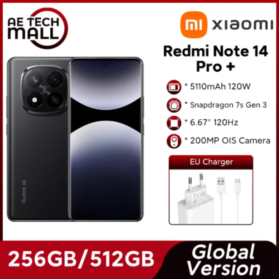 Xiaomi Redmi Note 14 Pro+ Plus 5G Global Version Smartphone Snapdragon 7s Gen 3 NFC 5110mAh 120W HyperCharge 200MP AI Camera