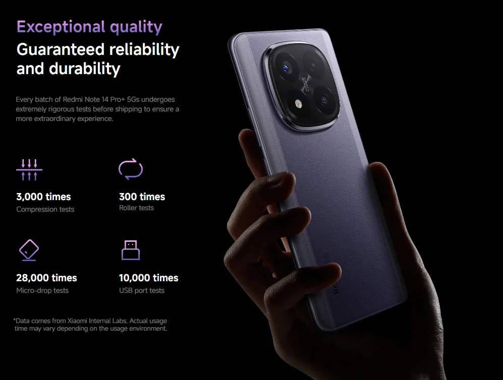 Xiaomi Redmi Note 14 Pro+ Plus 5G Global Version Smartphone Snapdragon 7s Gen 3 NFC 5110mAh 120W HyperCharge 200MP AI Camera