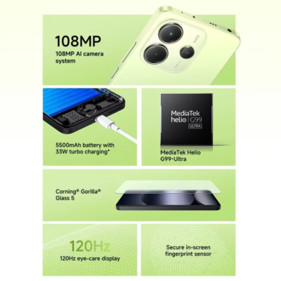 Global Version Xiaomi Redmi Note 14 4G MediaTek Helio G99-Ultra 108MP AI Camera 6.67" 120Hz Display 5500mAh 33W Turbo Charging - Image 5