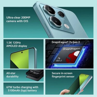 Xiaomi Redmi Note 13 Pro 5G Global Version Snapdragon 7s Gen 2 200MP OIS Camera 67W Turbo Charging 120Hz AMOLED NFC - Image 2
