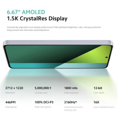 Xiaomi Redmi Note 13 Pro 5G Global Version Snapdragon 7s Gen 2 200MP OIS Camera 67W Turbo Charging 120Hz AMOLED NFC - Image 3