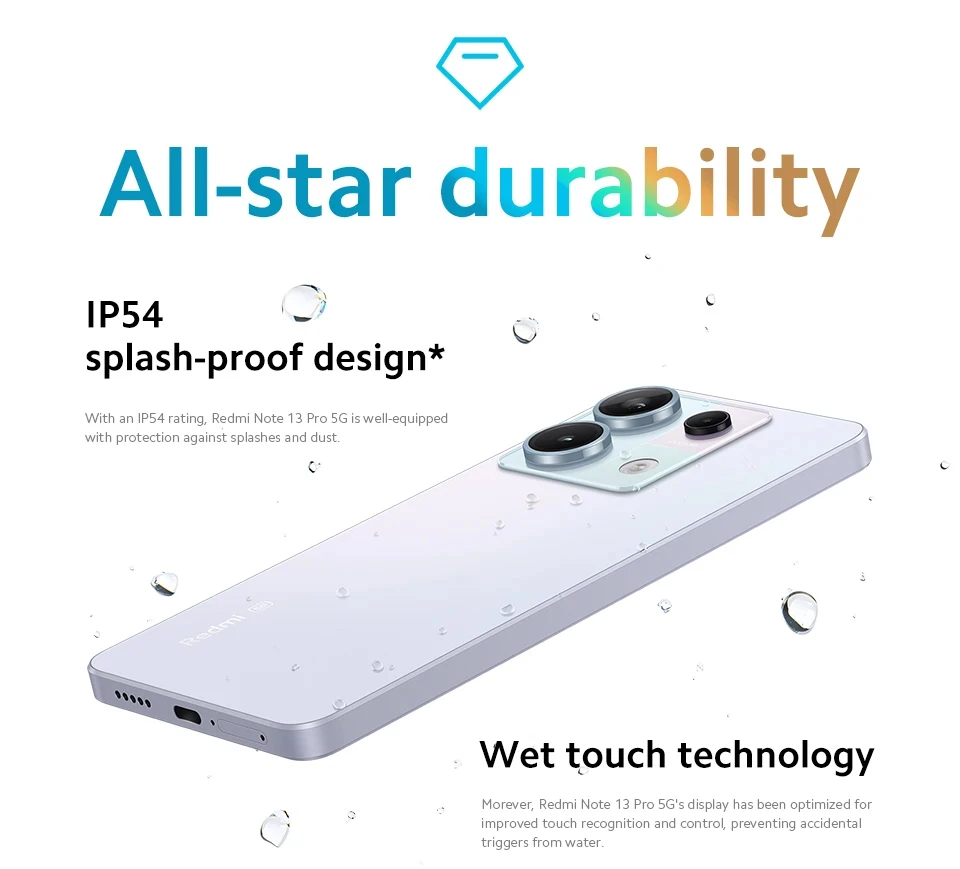 Xiaomi Redmi Note 13 Pro 5G Global Version Snapdragon 7s Gen 2 200MP OIS Camera 67W Turbo Charging 120Hz AMOLED NFC