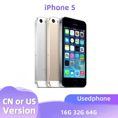 Used Original Apple iPhone 5 Unlocked Cell Phone iOS 16/32/64GB Silver Black For Option 4.0" IPS Screen 8MP Camera used phone