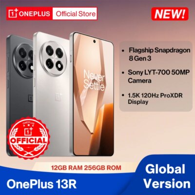 World Premiere OnePlus 13R Global Version Smartphone Snapdragon 8 Gen 3 6000mAh Battery 80W SUPERVOOC 120Hz Display 50MP Camera