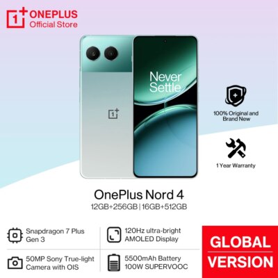 New OnePlus Nord 4 Global Version Snapdragon 7 Plus Gen 3 Sony 50MP Camera 5500mAh Battery 100W SUPERVOOC Charge 6.74" AMOLED