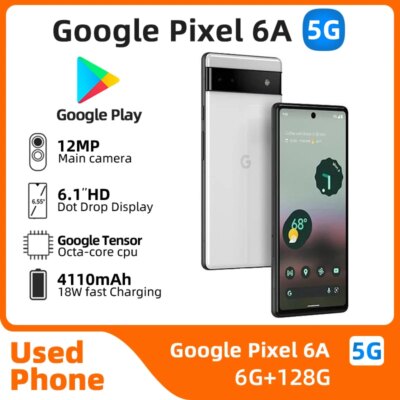 Google Pixel6a 5G CPU Google Tensor Battery capacity 4410mAh SmartPhone 12MP Cameraoriginal used phone