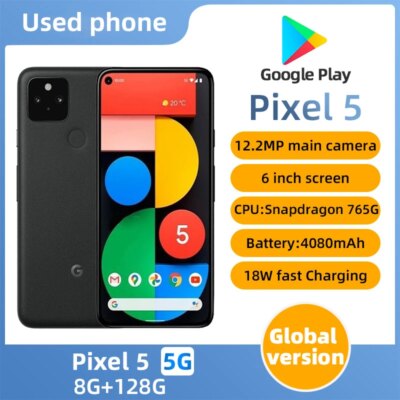 Google Pixel5 5G SmartPhone CPU Qualcomm Snapdragon 756G  Battery capacity 4080mAh 12MP Cameraoriginal used phone