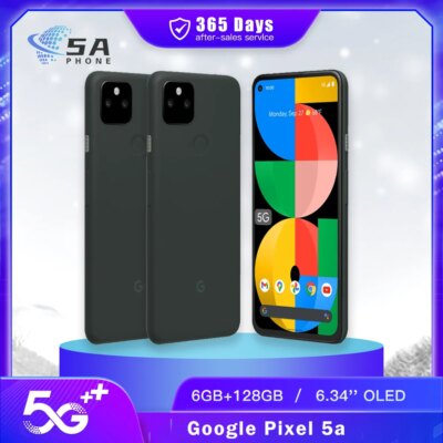 Original Google Pixel 5a 5G Mobile Phone NFC 6GB RAM 128GB ROM 6.34'' OLED 12.2MP+16MP+8MP Fingerprint Octa-Core SmartPhone
