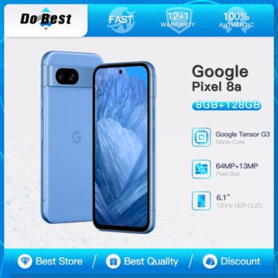 Google Pixel 8a 5G Mobile Phone 6.1" 120Hz HDR OLED SmartPhone 8GB RAM 128GB ROM Google Tensor G3 Nona-Core Android Cell Phone