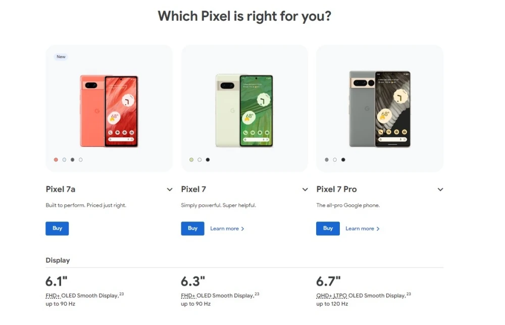 Google Pixel 7A 8GB RAM 128GB ROM 6.1